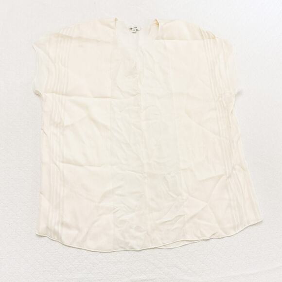 Vince Cream Delicate Embroidered Top See Through Weave Size M - Picture 5 of 5
